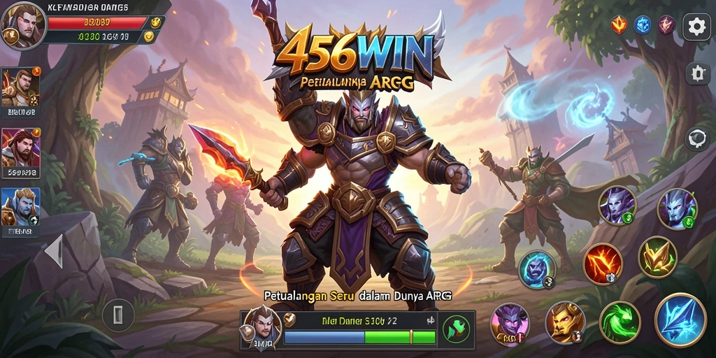 Screenshot gameplay <strong>456WIN</strong> menampilkan pertempuran epik di dunia fantasi.