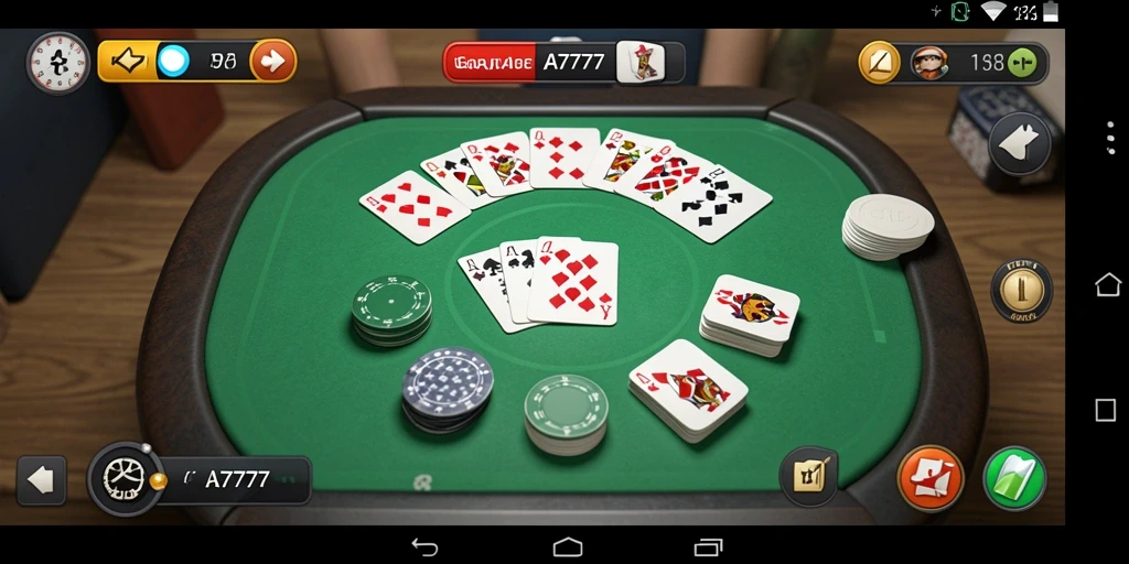 Screenshot utama A7777 menampilkan gameplay Gaple yang seru.