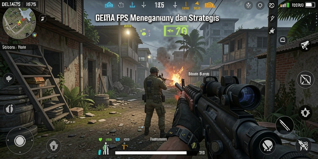 Gameplay mendebarkan dalam DELTA575 dengan aksi tembak-menembak intens.