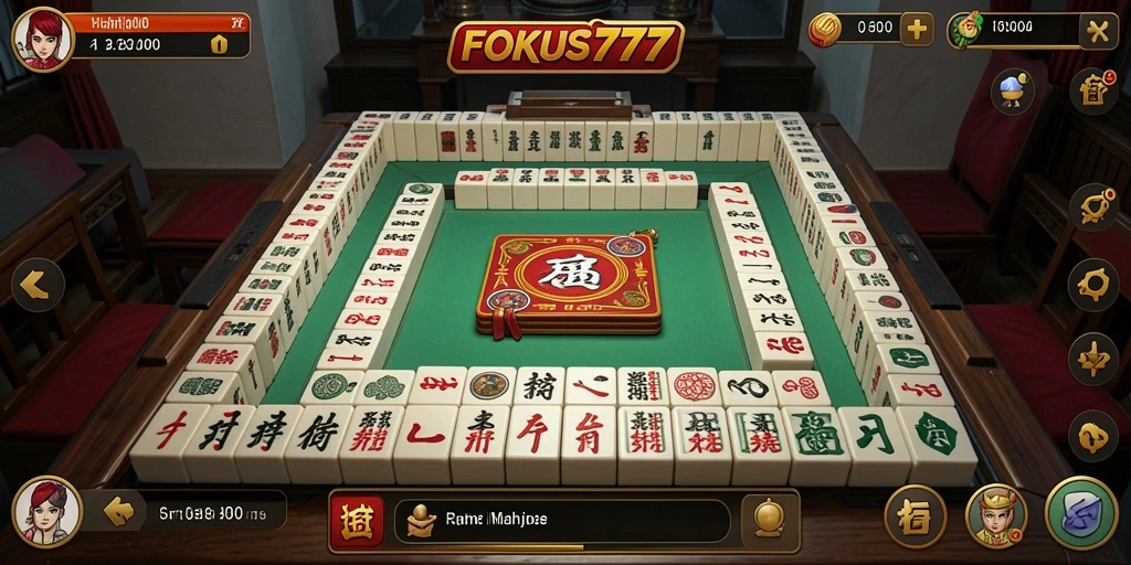 Screenshot gameplay FOKUS777 menunjukkan keseruan bermain Mahjong.