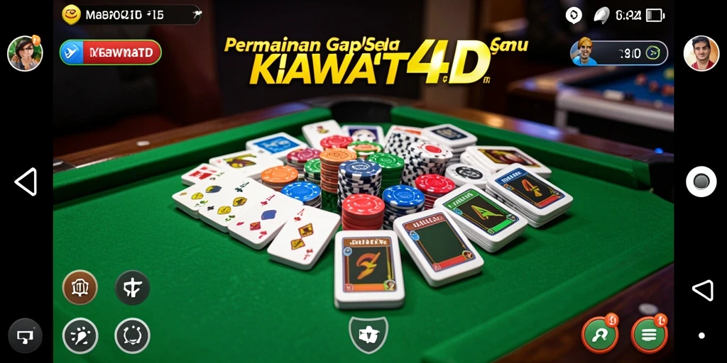 Tampilan gameplay seru KAWAT4D saat bermain Gaple.