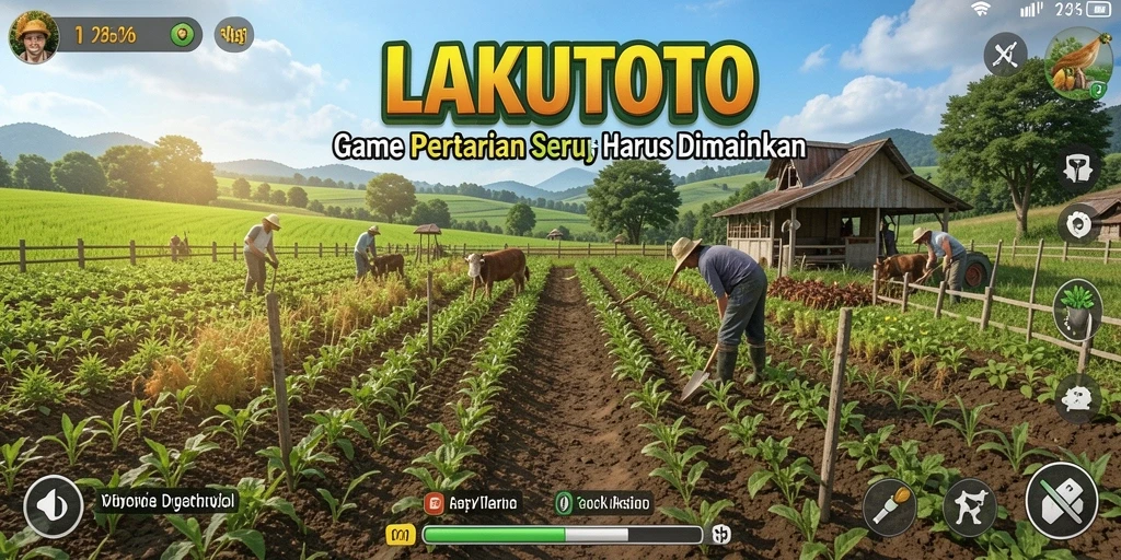 Tangkapan layar gameplay menarik dari LAKUTOTO yang menampilkan aktivitas pertanian.