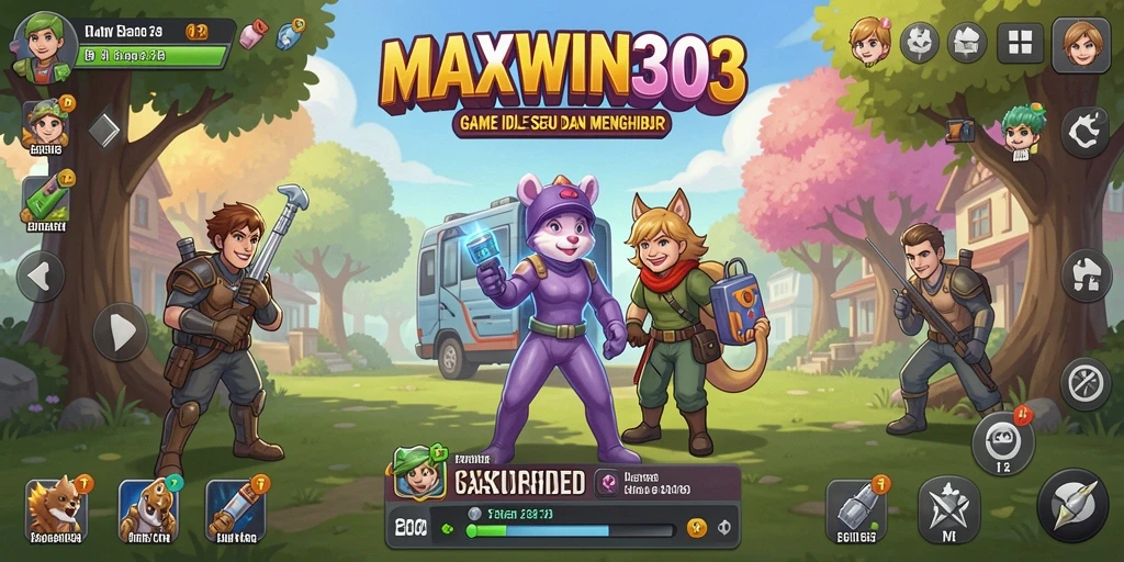 Tampilan gameplay seru dari MAXWIN303 yang menggambarkan aksi pengumpulan sumber daya.