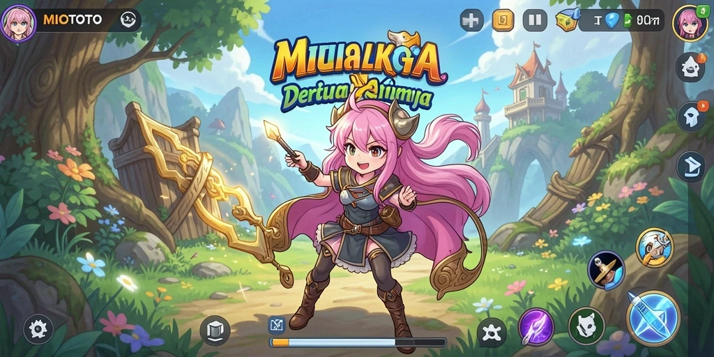 Tampilan gameplay MIOTOTO yang memukau dengan karakter anime.