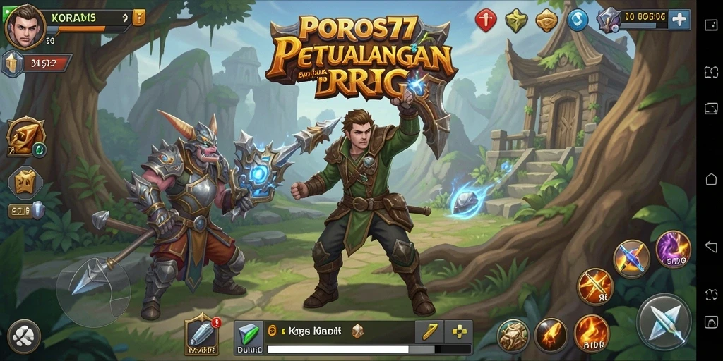 Tampilan menakjubkan dari gameplay RPG POROS77 yang penuh aksi.